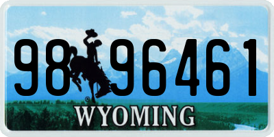 WY license plate 9896461