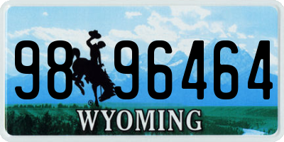WY license plate 9896464