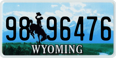 WY license plate 9896476