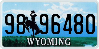 WY license plate 9896480