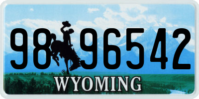 WY license plate 9896542