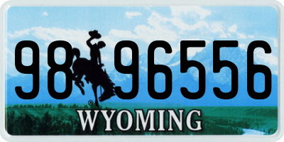 WY license plate 9896556