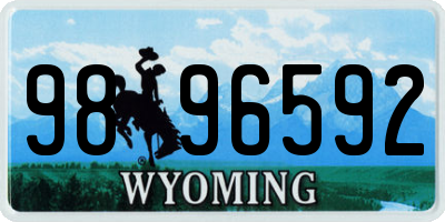 WY license plate 9896592