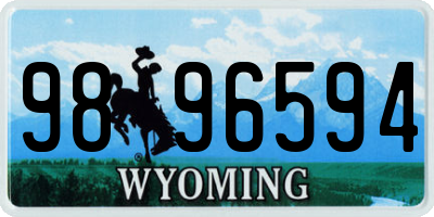 WY license plate 9896594