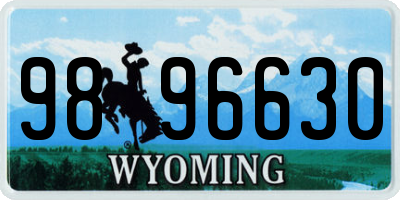 WY license plate 9896630