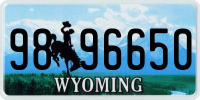 WY license plate 9896650