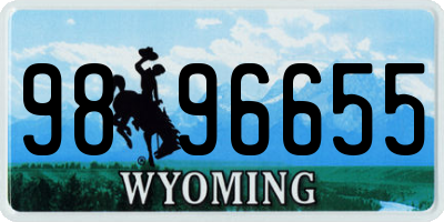 WY license plate 9896655