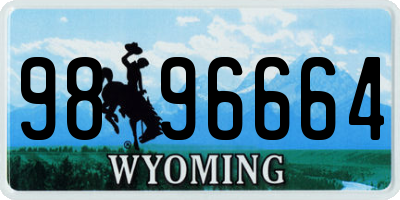 WY license plate 9896664