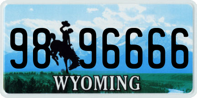 WY license plate 9896666