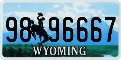 WY license plate 9896667