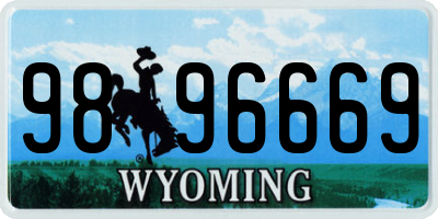 WY license plate 9896669
