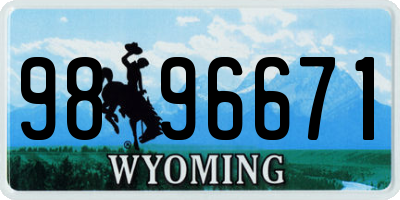 WY license plate 9896671