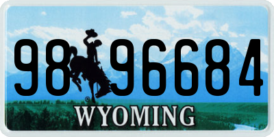 WY license plate 9896684