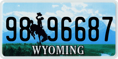 WY license plate 9896687