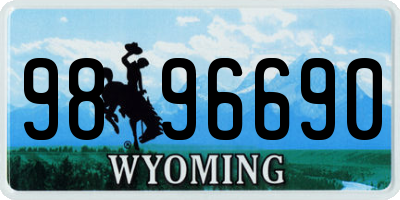 WY license plate 9896690