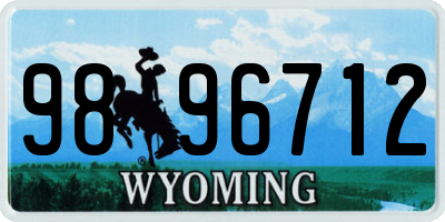 WY license plate 9896712