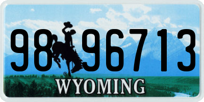 WY license plate 9896713