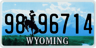 WY license plate 9896714