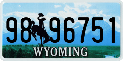 WY license plate 9896751