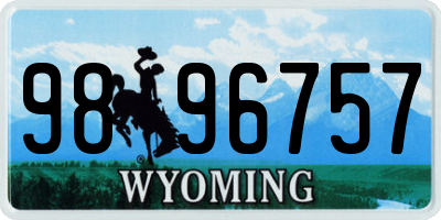 WY license plate 9896757