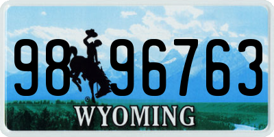 WY license plate 9896763