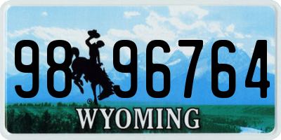 WY license plate 9896764