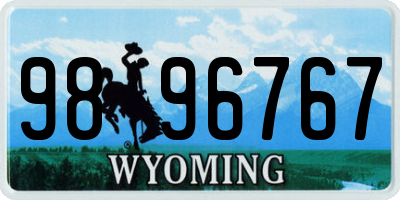 WY license plate 9896767