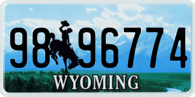 WY license plate 9896774