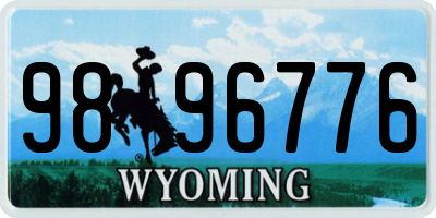 WY license plate 9896776