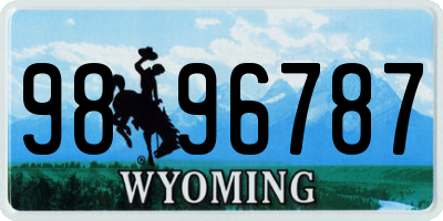 WY license plate 9896787