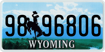 WY license plate 9896806