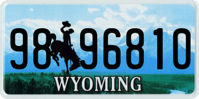 WY license plate 9896810
