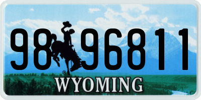 WY license plate 9896811