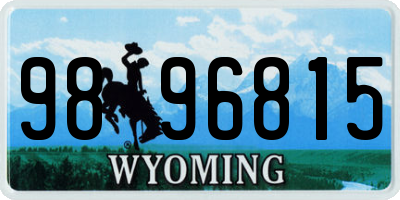 WY license plate 9896815