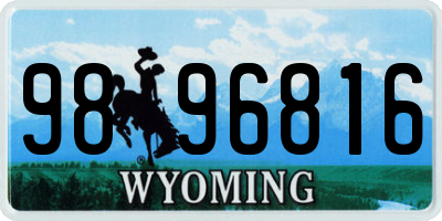 WY license plate 9896816