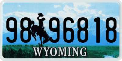 WY license plate 9896818