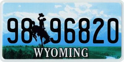 WY license plate 9896820