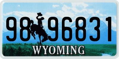 WY license plate 9896831