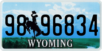 WY license plate 9896834