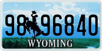 WY license plate 9896840