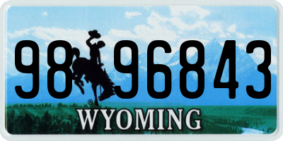 WY license plate 9896843