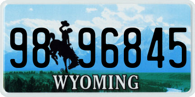 WY license plate 9896845