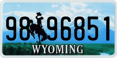 WY license plate 9896851