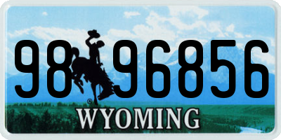 WY license plate 9896856
