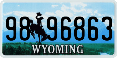 WY license plate 9896863