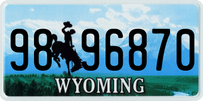 WY license plate 9896870