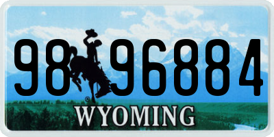 WY license plate 9896884
