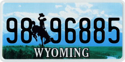WY license plate 9896885
