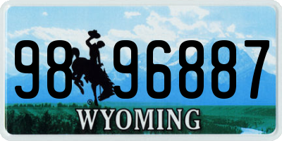 WY license plate 9896887