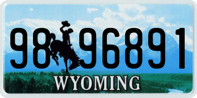 WY license plate 9896891